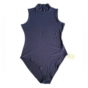 MANGOPOP Dark Blue Turtleneck Medium Bodysuit BNWT